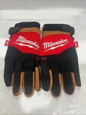 Milwaukee Men's Red & Black Work Gloves with Tan Accents
